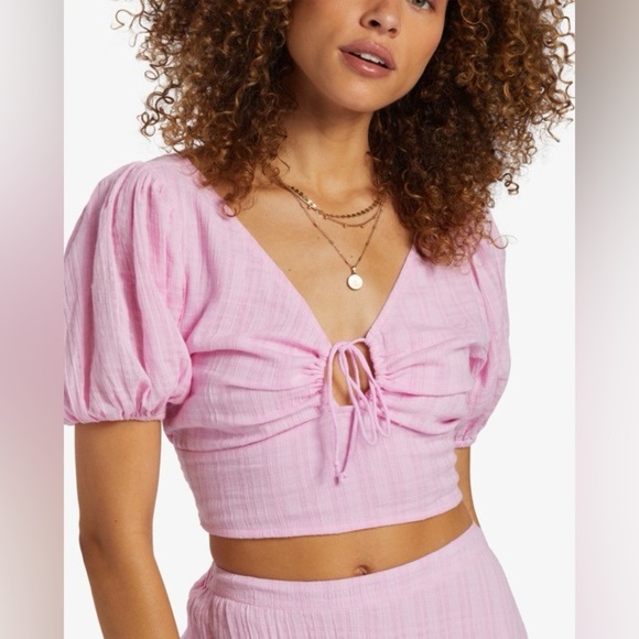 Billabong Tropic Heart - Puff Sleeve Crop Top for Women - Picture 1 of 6